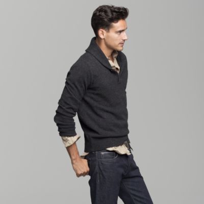 Lambswool shawl-collar sweater