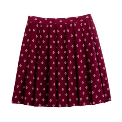 Silk pleated skirt in mini medallion