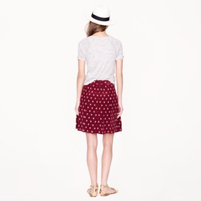 Silk pleated skirt in mini medallion