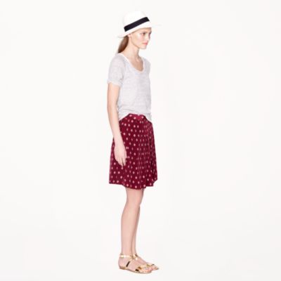 Silk pleated skirt in mini medallion
