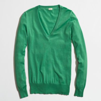 Factory cotton V-neck sweater