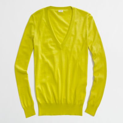Factory cotton V-neck sweater