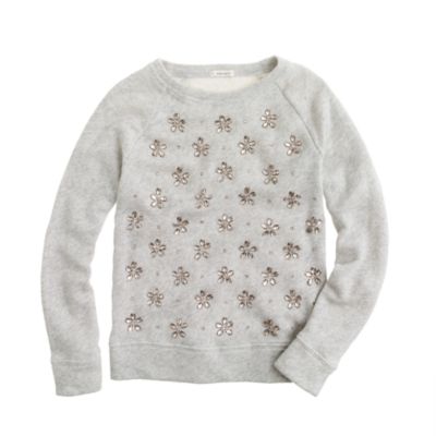 Girls' jeweled blossoms sweatshirt
