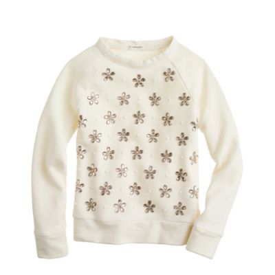 Girls' jeweled blossoms sweatshirt