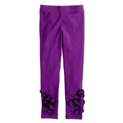 Girls' silk flower leggings