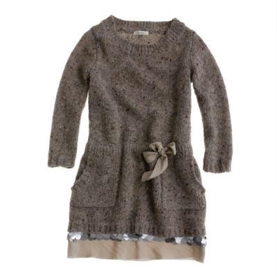 Girls' shimmer-trim sweater-dress
