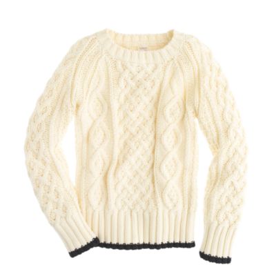 Boys' fisherman's cotton cable sweater