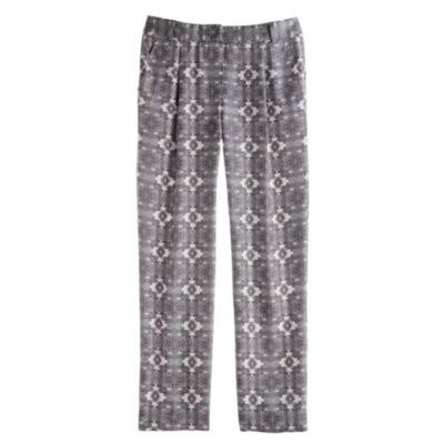 Collection silk caf&eacute; capri in pewter paisley