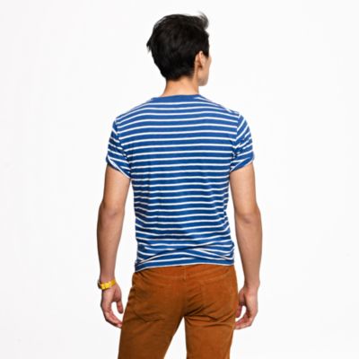 Broken-in pocket tee in deep cove stripe