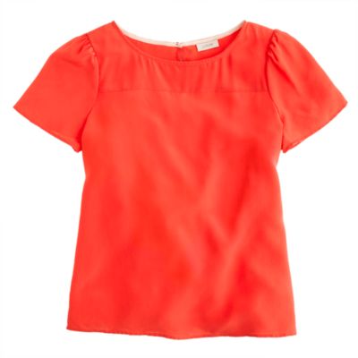 Silk short-sleeve blouse