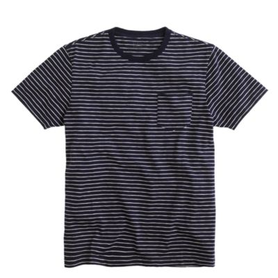 Broken-in pocket tee in ultramarine stripe