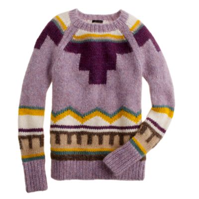 Collection handknit intarsia sweater