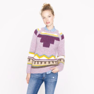 Collection handknit intarsia sweater