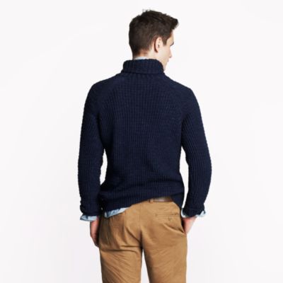 Waffle shawl-collar pullover