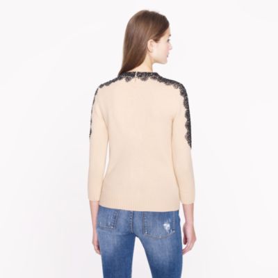 Collection beaded mockneck sweater