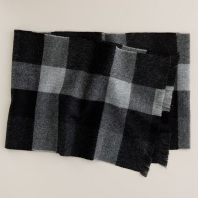 Plaid wool scarf