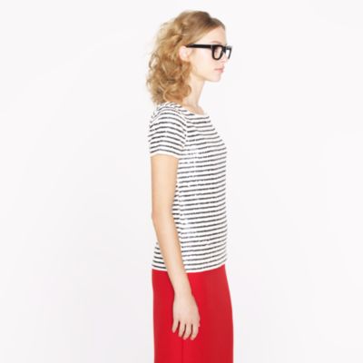 Sequin stripe tee
