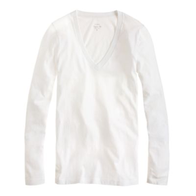 Tissue long-sleeve V-neck tee