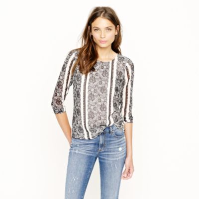 Trompe l'oeil lace blouse