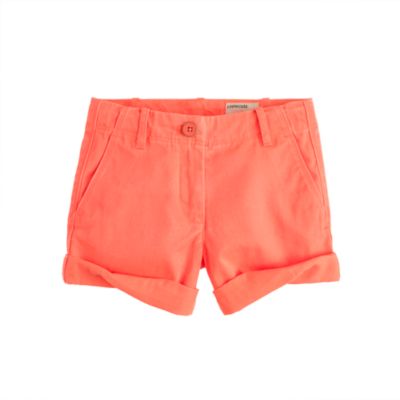 Girls' cuffed chino short