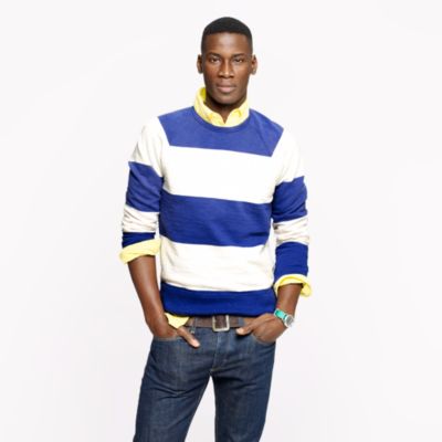 Sunwashed fleece sweatshirt in stripe