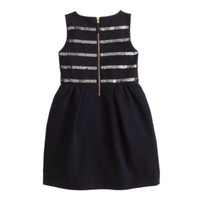 Girls' stripe sequin dress