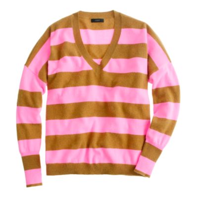 Collection cashmere boyfriend sweater in stripe