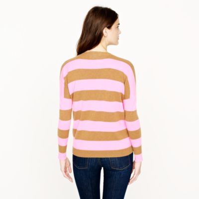 Collection cashmere boyfriend sweater in stripe