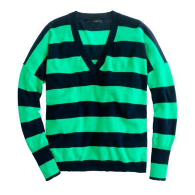 Collection cashmere boyfriend sweater in stripe