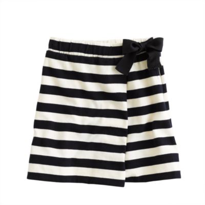 Girls' stripe faux-wrap skirt