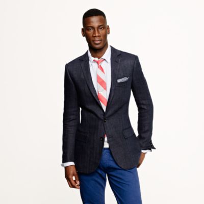 Ludlow sportcoat in herringbone Italian linen