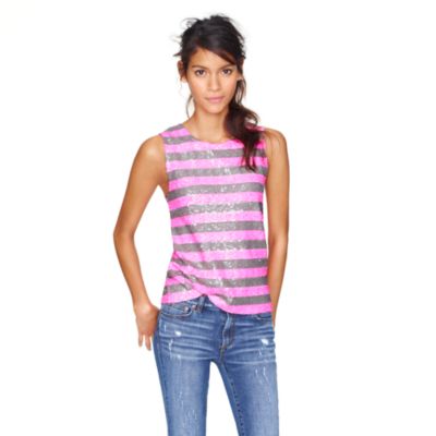 Sequin stripe shell