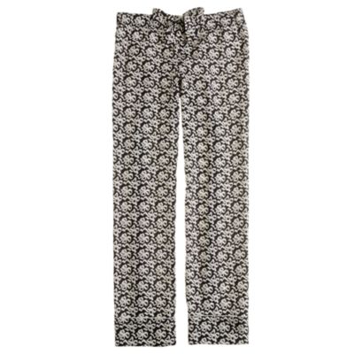 Collection silk ribbon bow-print pajama pant