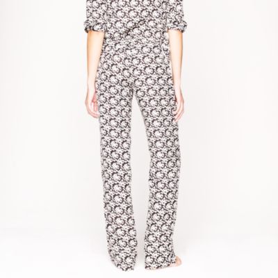 Collection silk ribbon bow-print pajama pant
