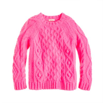 Girls' cable popcorn sweater