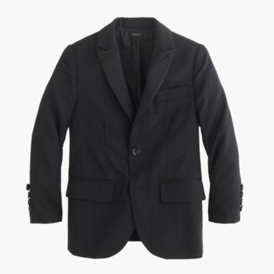 Boys' Ludlow peak lapel tuxedo jacket in Italian wool