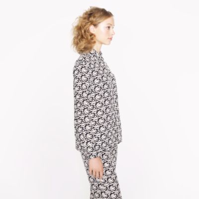 Collection silk ribbon bow-print pajama shirt