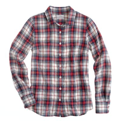 Perfect shirt in ivory tartan