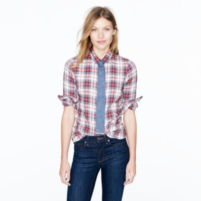 Perfect shirt in ivory tartan