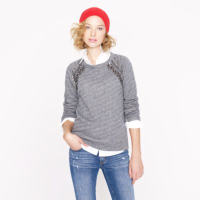 Collection embellished raglan sweatshirt