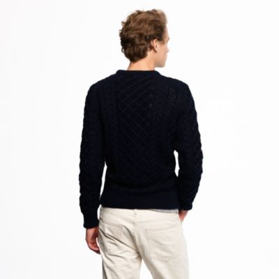 Cotton cable crewneck sweater