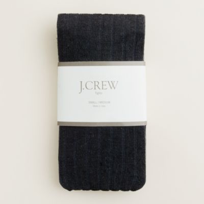 Wide-rib wool tights