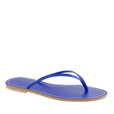 Leather capri sandals with colored footbed
