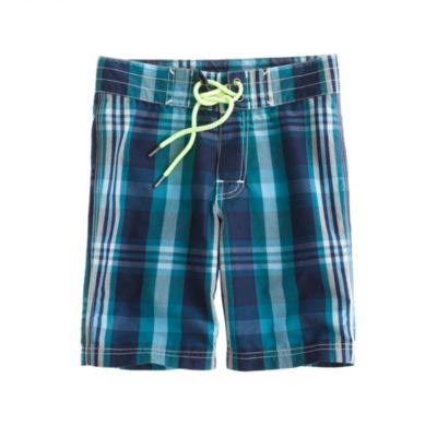 Boys' surf plaid board shorts