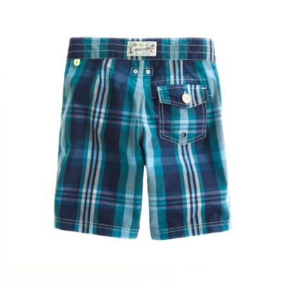 Boys' surf plaid board shorts