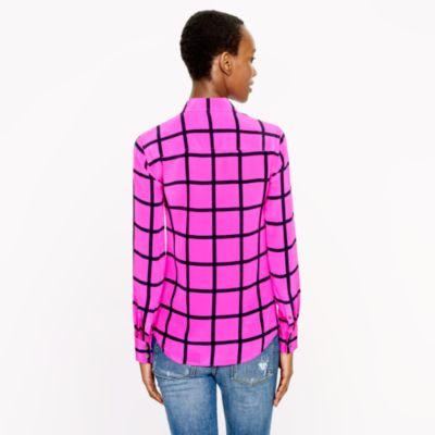Silk boy shirt in windowpane
