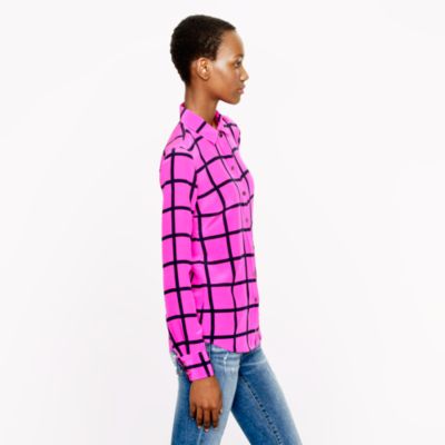Silk boy shirt in windowpane