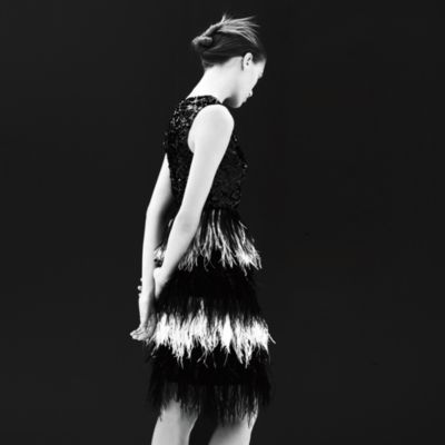 Collection sequin feather dress