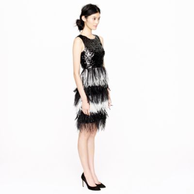 Collection sequin feather dress