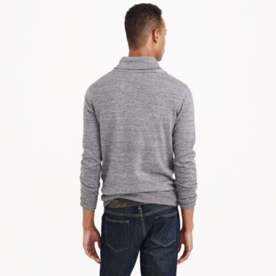 Marled cotton shawl-collar pullover